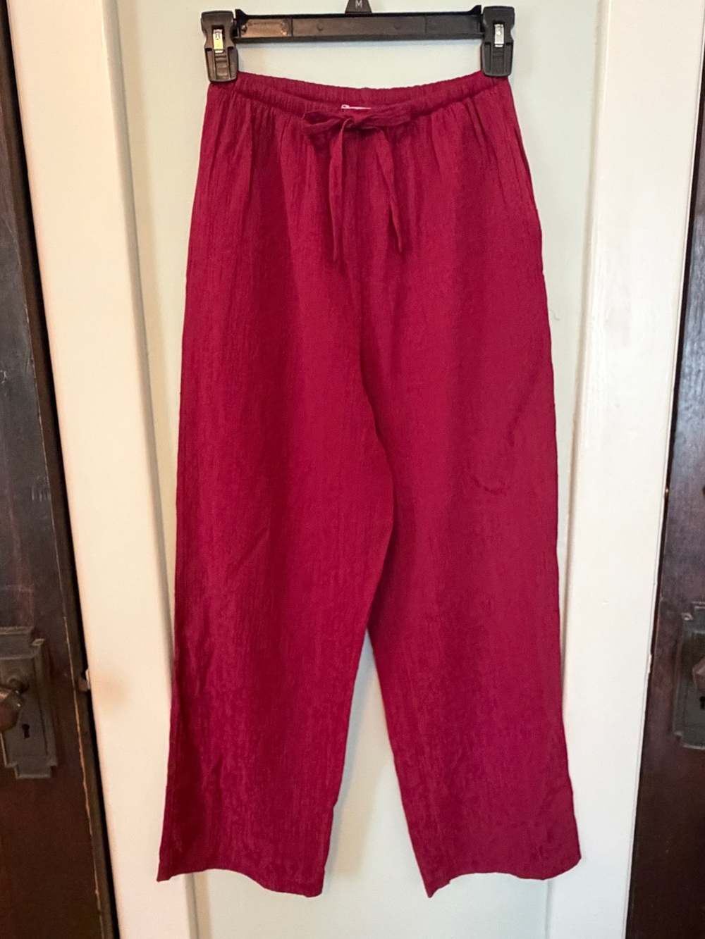 🌹 Blast brand Burgundy colored Drawstring Elastic Wide-Leg petite Pants